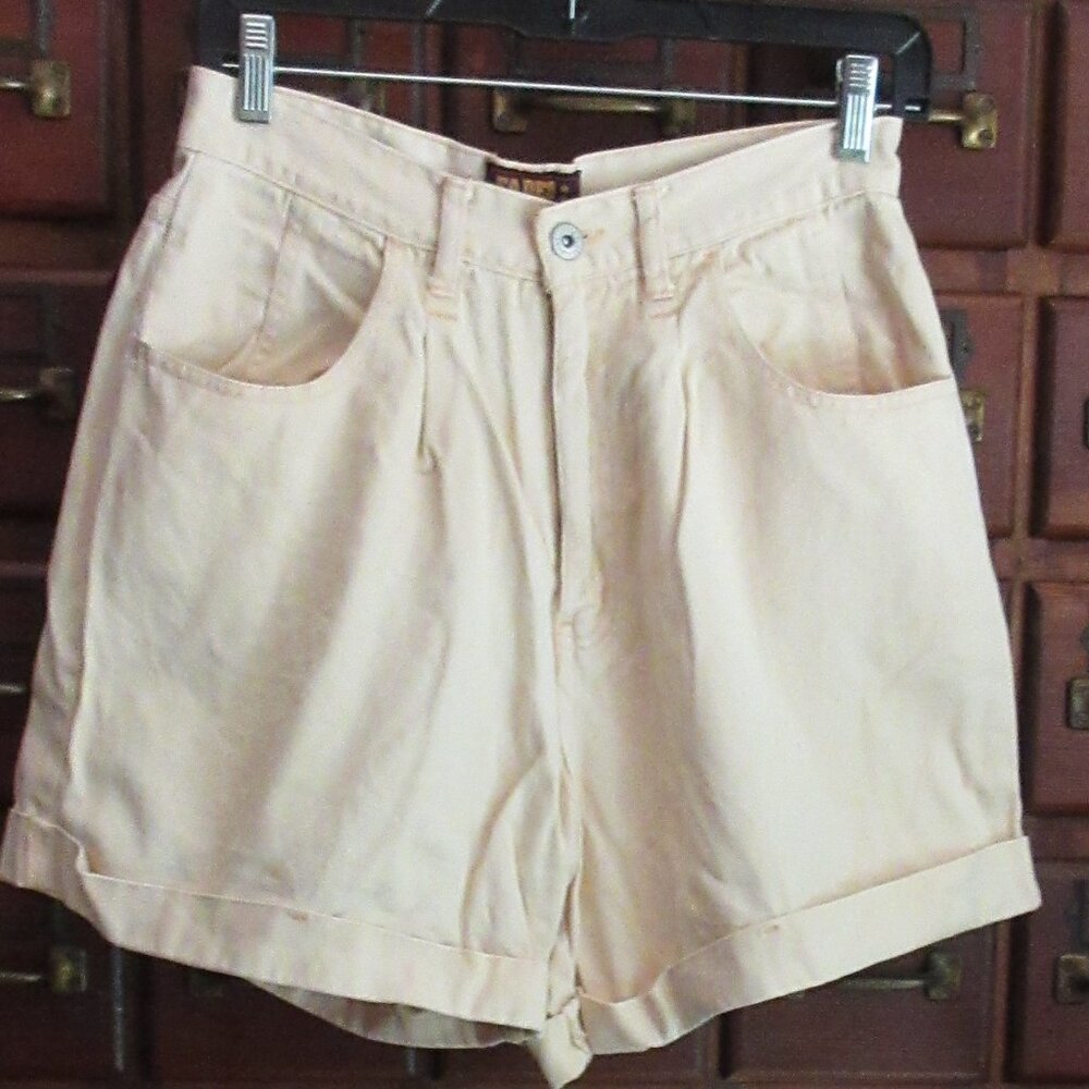 FADED GLORY Yellow Cotton Denim Cuffed Shorts 10